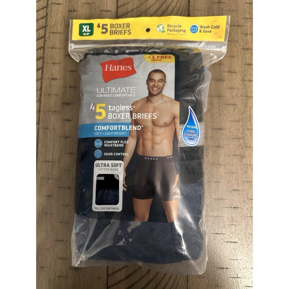 Hanes boxer‎ briefs pack of 5 new Xlarge
